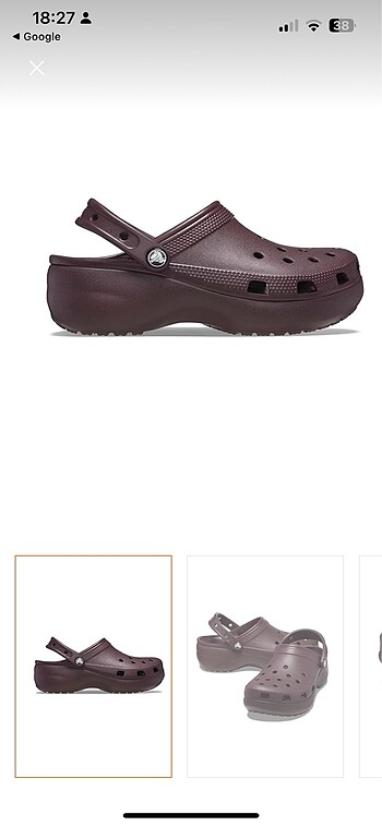 39 Beden Crocs platform terlik