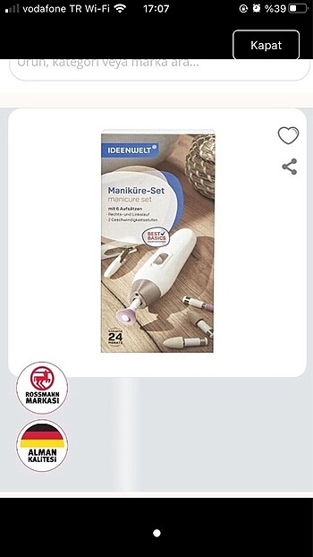 5 başlıklı elektrikli manikür seti