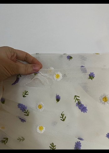 Kız Çocuk Beyaz Nakışlı Bohem Elbise - Görsel 3