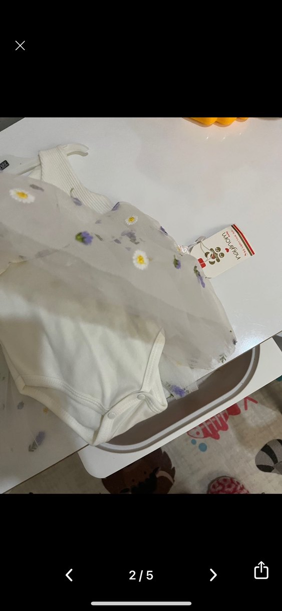 Kız Çocuk Beyaz Nakışlı Bohem Elbise - Görsel 2