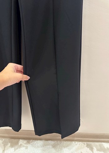 38 Beden siyah Renk Siyah Beli Kemerli Kadın Kumaş Pantolon