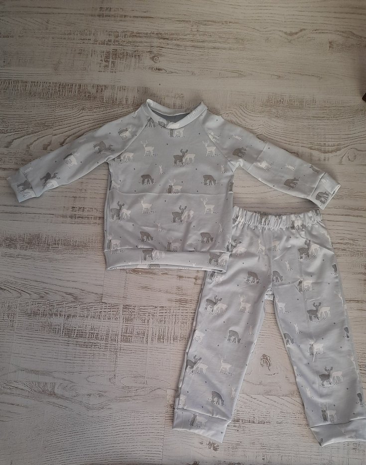 Gri Baskılı penye Uzun Kollu Bebek Takımı - Görsel 4