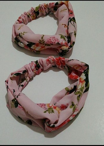 Pembe Çiçekli Elastik Bohem Saç Bandı - Görsel 3