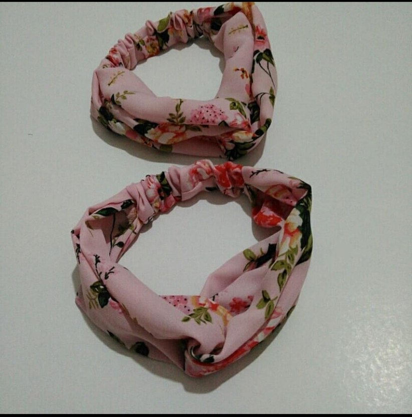 Pembe Çiçekli Elastik Bohem Saç Bandı - Görsel 3