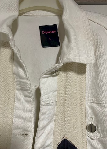 Beyaz Nakışlı Bohem Kadın İthal Kot Ceket - Görsel 3