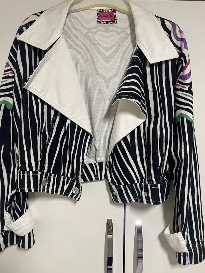 Zebra Desenli Kadın Mini Ceket - Görsel 2