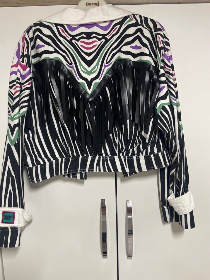 Zebra Desenli Kadın Mini Ceket - Görsel 4