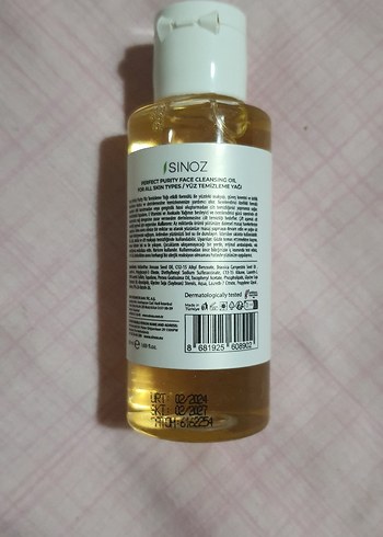 Diğer Sinoz Perfect Purity Yüz Temizleme Yağı Tüm Cilt Tipleri İçin