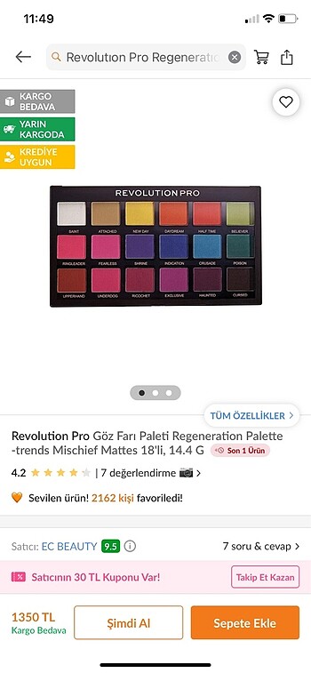 Revolutıon pro far paleti