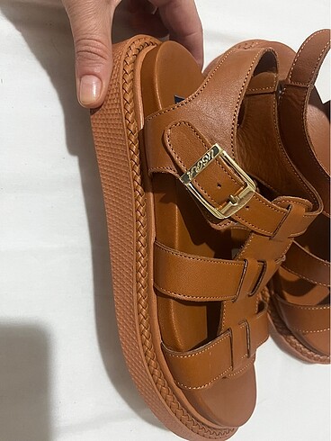 37 Beden Us polo Assn Deri bayan sandalet 37 no