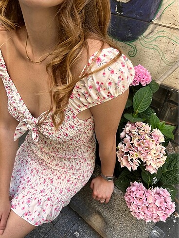 Zara Zara Model Mini Çiçek Desenli Elbise