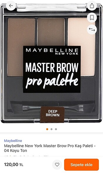SIFIR ÜRÜN MAYBELLINE NY MASTER BROW PRO PALETTE