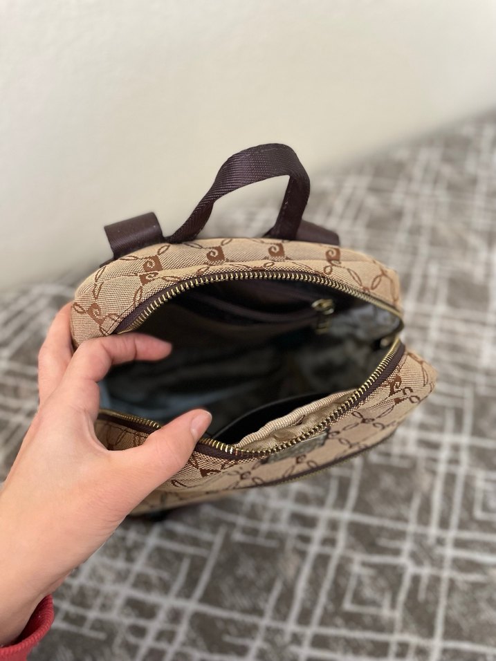 Kahverengi Deri Kadın Sırt Çantası - Görsel 3