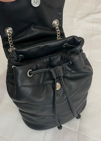Zincir Detaylı Siyah Deri Kadın Çanta - Görsel 4