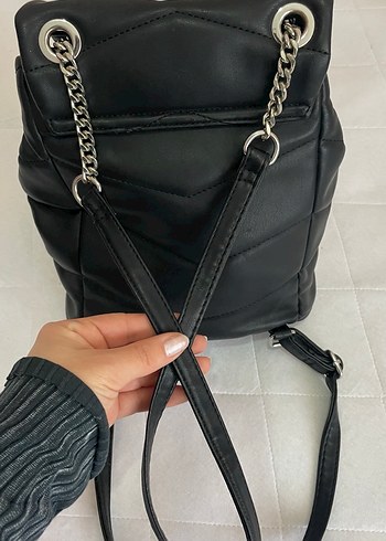 Zincir Detaylı Siyah Deri Kadın Çanta - Görsel 2