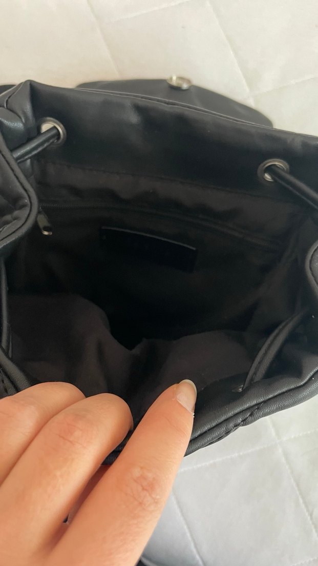 Zincir Detaylı Siyah Deri Kadın Çanta - Görsel 5