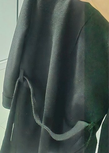 Kadın Siyah Midi Boy Kaban - Görsel 4