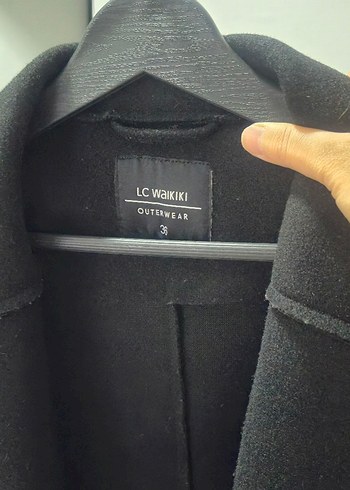 Kadın Siyah Midi Boy Kaban - Görsel 6