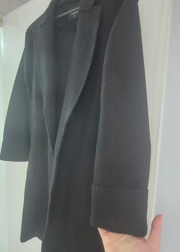 Kadın Siyah Midi Boy Kaban - Görsel 2