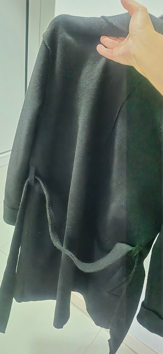 Kadın Siyah Midi Boy Kaban - Görsel 4