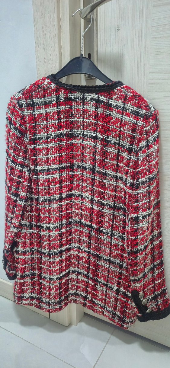 Kadın Renkli Örgü Uzun Ceket - Görsel 3