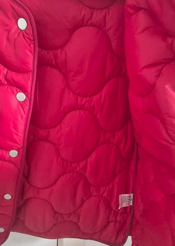 Düğmeli Kırmızı Kadın bomber Ceket - Görsel 4