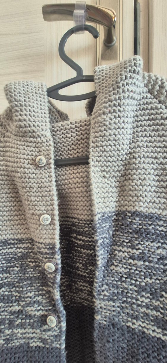 Gri Erkek Çocuk Triko Hırka - Görsel 2