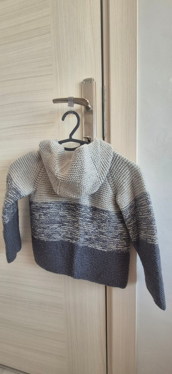 Gri Erkek Çocuk Triko Hırka - Görsel 4