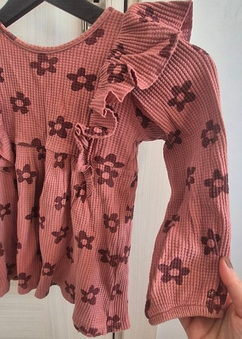 Kız Çocuk Bohem Uzun Kollu Fırfırlı Elbise - Görsel 2