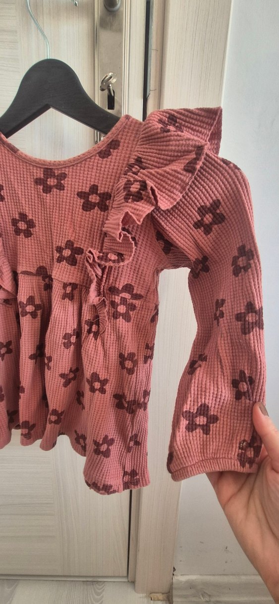 Kız Çocuk Bohem Uzun Kollu Fırfırlı Elbise - Görsel 2