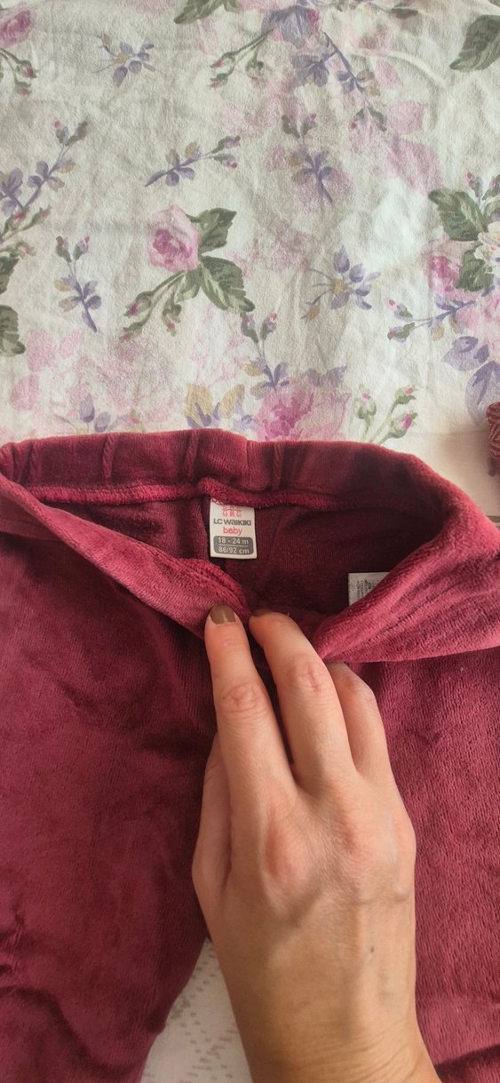 Bordo Kız Çocuk Triko Taytlar - Görsel 2