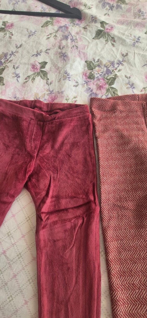 Bordo Kız Çocuk Triko Taytlar - Görsel 5