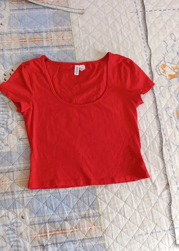 Kısa Kollu Kırmızı Crop Tişört