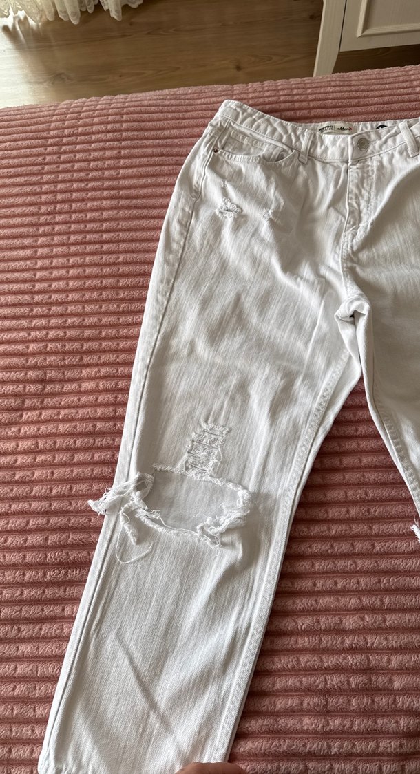 Beyaz moms jeans 34/32 - Görsel 5