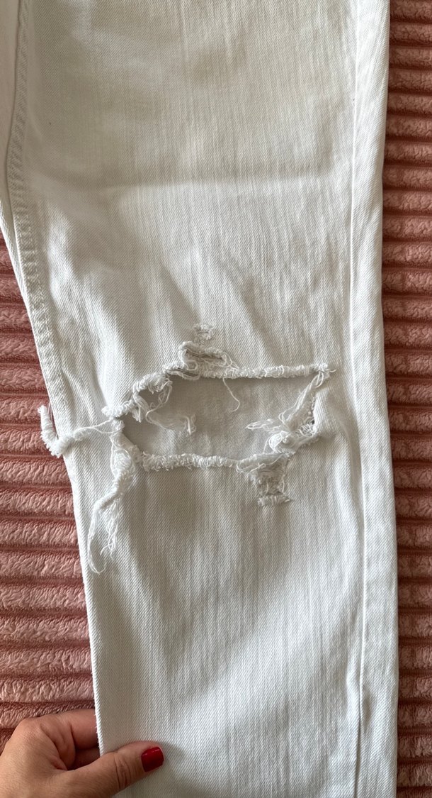 Beyaz moms jeans 34/32 - Görsel 3