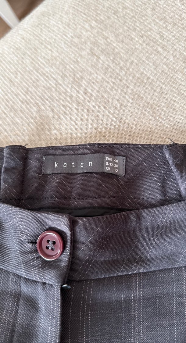 Gri kadın kumaş pantolon - Görsel 2