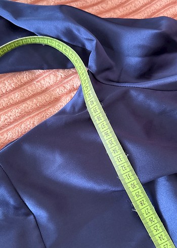 Lacivert Drapeli Uzun Kollu abiye - Görsel 8