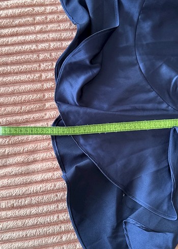 Lacivert Drapeli Uzun Kollu abiye - Görsel 7