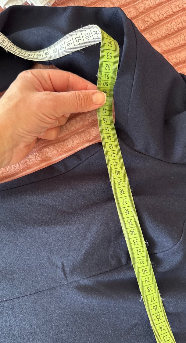 Nakışlı Yaka ve Manşet Detaylı Lacivert Uzun Abiye - Görsel 5