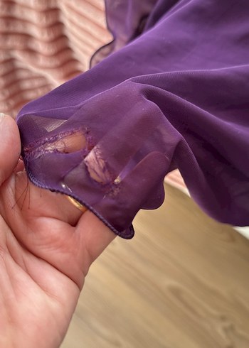 Uzun Mor Drapeli Kadın Abiye Elbise - Görsel 8