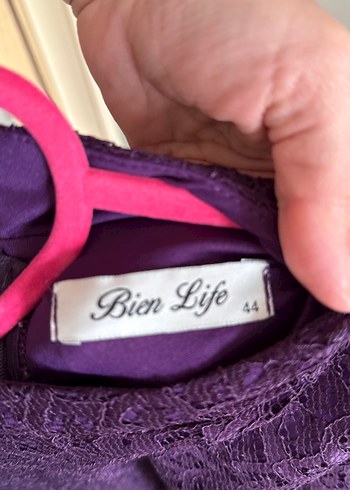 Uzun Mor Drapeli Kadın Abiye Elbise - Görsel 7