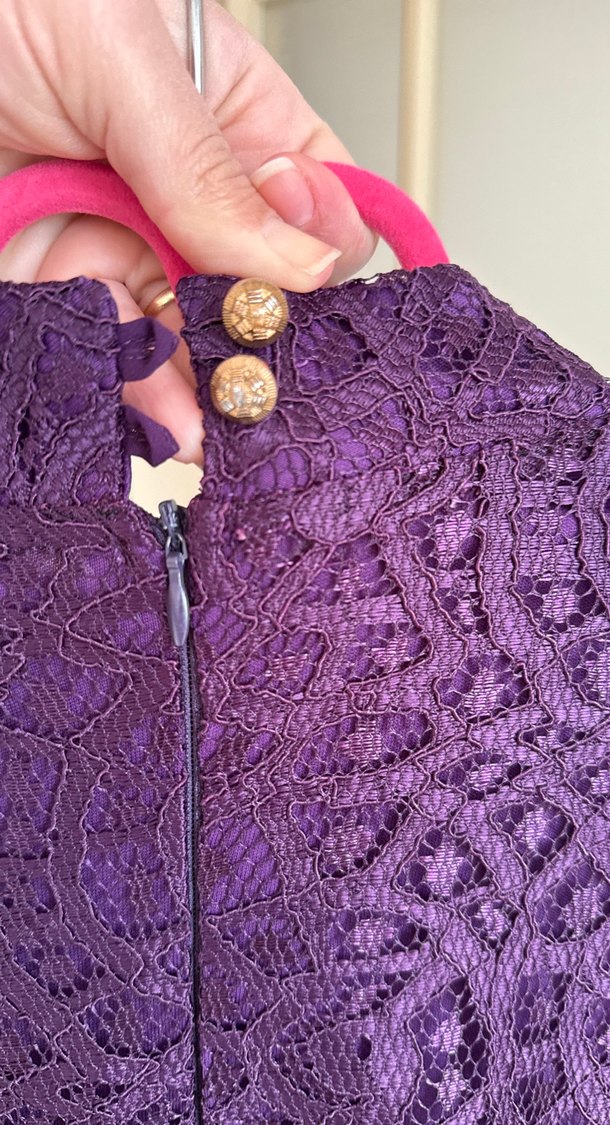 Uzun Mor Drapeli Kadın Abiye Elbise - Görsel 5