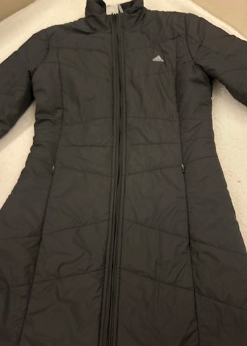 Adidas Siyah Fermuarlı Kadın Midi Kışlık Mont - Görsel 2