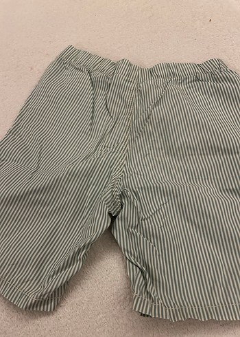 Erkek Yeşil Gri Çizgili Pamuklu Şort - Görsel 2