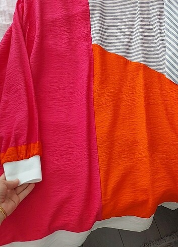 40 Beden turuncu Renk Yazlik tesettur tunik