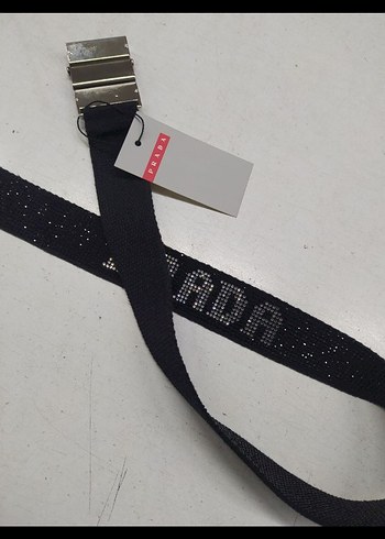 Siyah Kadın Kemer, Prada Logolu - Görsel 4