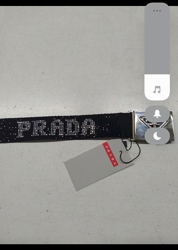 Siyah Kadın Kemer, Prada Logolu - Görsel 3