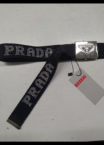 Siyah Kadın Kemer, Prada Logolu - Görsel 2