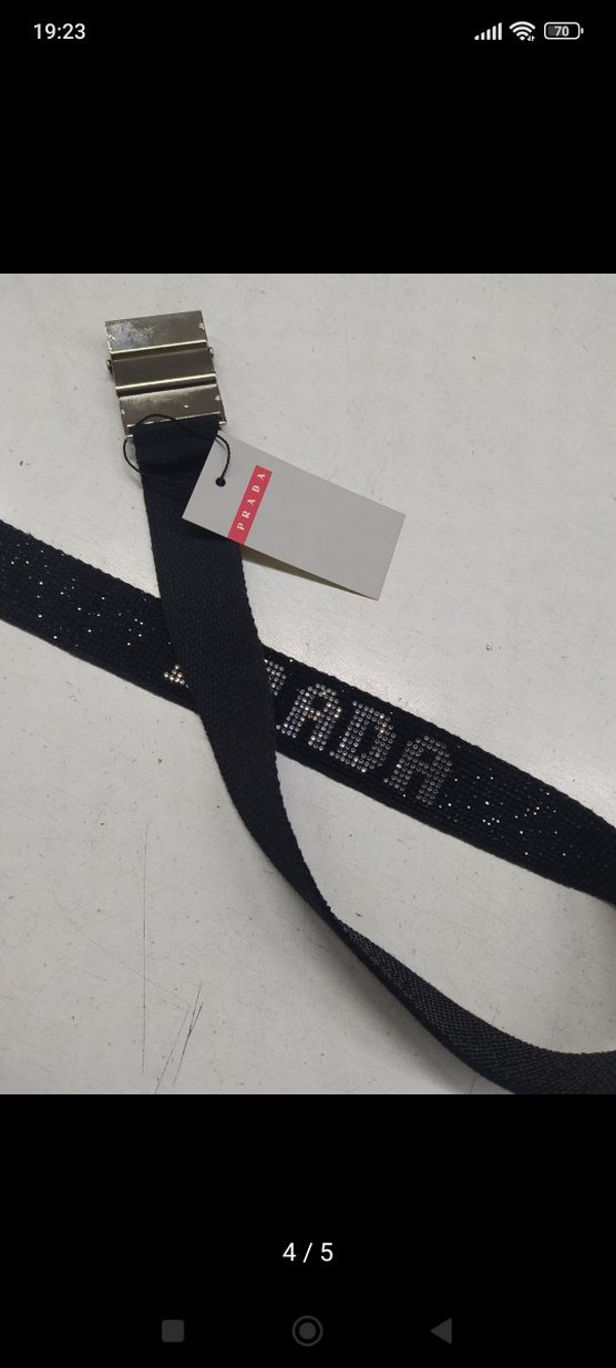 Siyah Kadın Kemer, Prada Logolu - Görsel 4