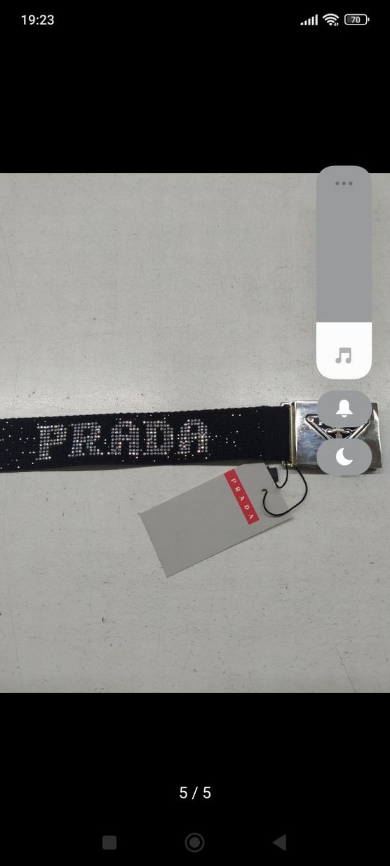 Siyah Kadın Kemer, Prada Logolu - Görsel 3